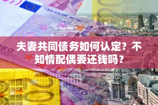 北京夫妻共同债务如何认定？不知情配偶要还钱吗？